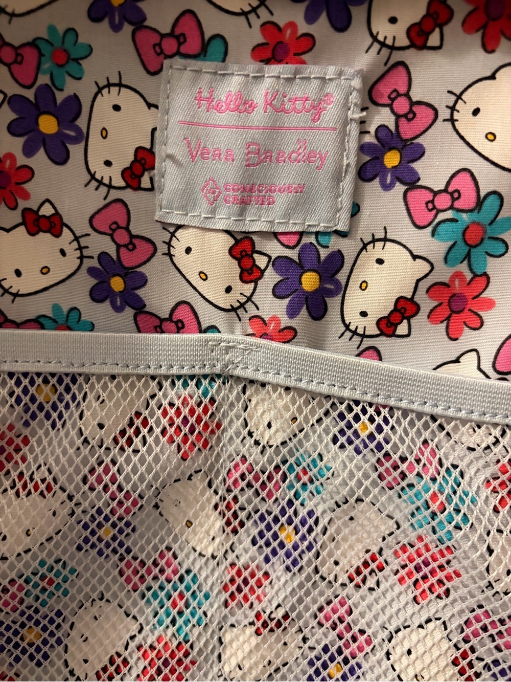 Hello Kitty Purple Multi Floral Quilted Vera Bradley Backpack - Picture 7 of 8